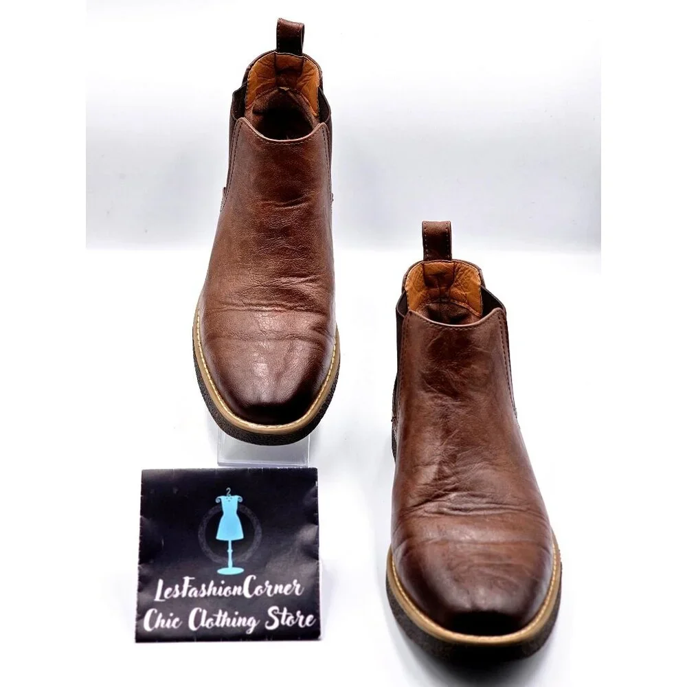 Deer Stags Men's Brown Vegan Leather Rockland Chelsea Boots Size 8M 2163 - Picture 3 of 16